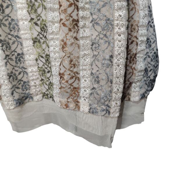 Only Hearts Sz M Y2K Sheer Lace Babydoll Embroidered Top Peasant Cottage Prairie - Picture 3 of 7